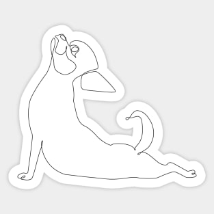 One Line Chihuahua Upward Facing Dog Sticker